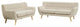 Modern Contemporary Urban Living Loveseat and Sofa Set, Beige
