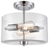 Verlana Collection 2-LIght 11" Brushed Nickel Semi-Flush