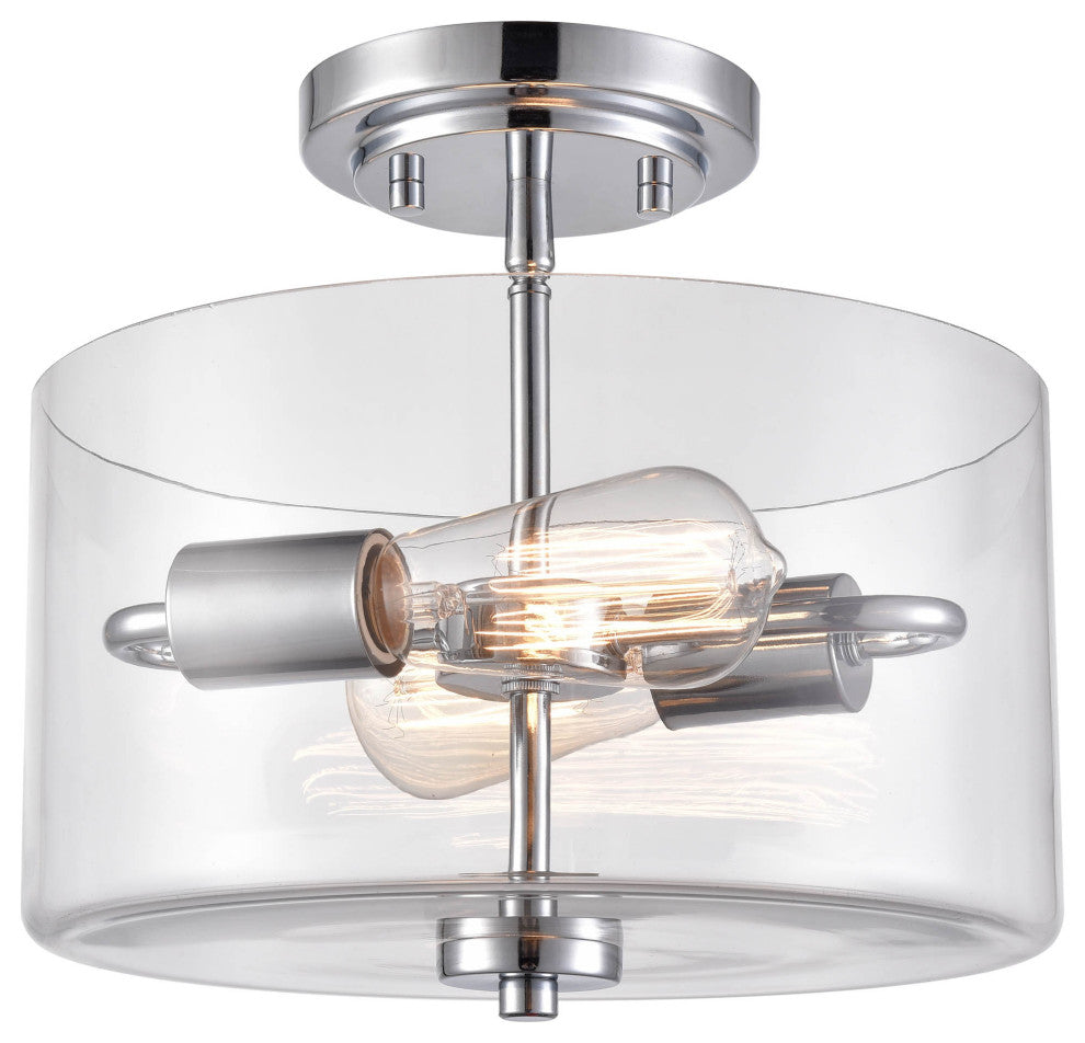 Verlana Collection 2-LIght 11" Brushed Nickel Semi-Flush