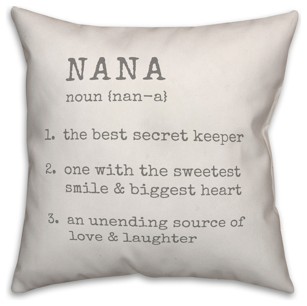 Nana Definition 16x16 Throw Pillow Cover