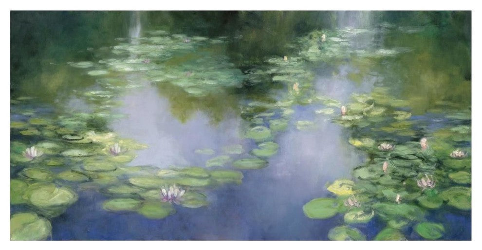 "Blue Lily III" Digital Paper Print by Julia Purinton, 62"x32"