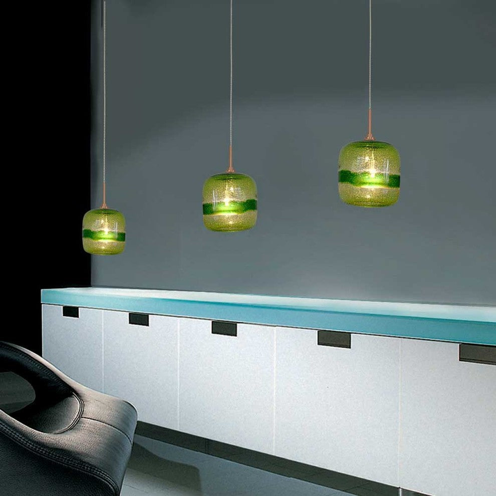 Light Low Voltage Pendant And Canopy Kit, Amber Bronze, Green Bronze