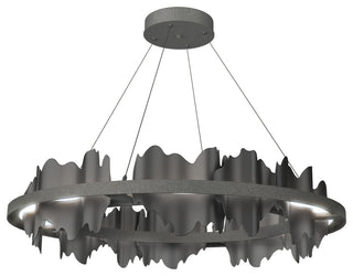Hildene Circular LED Pendant, Natural Iron, Black, Standard Height