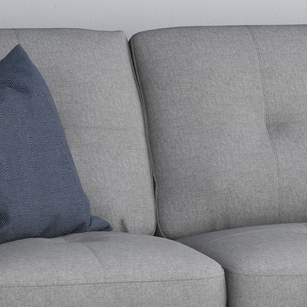 Viviana Three Seater Sofa With Wood Legs, Gray, Natural