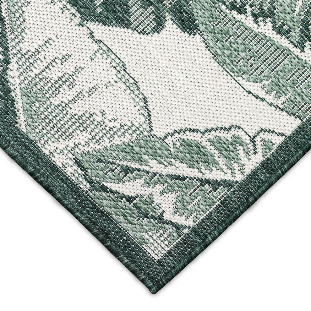 Malibu Fronds Indoor/Outdoor Rug, Green, 2'7"x3'11"