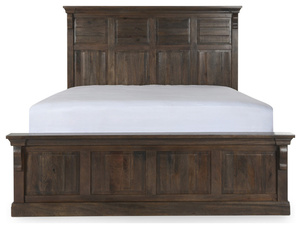 Adelaide Mango Wood Bed, Cocoa Brown by Kosas Home, Queen