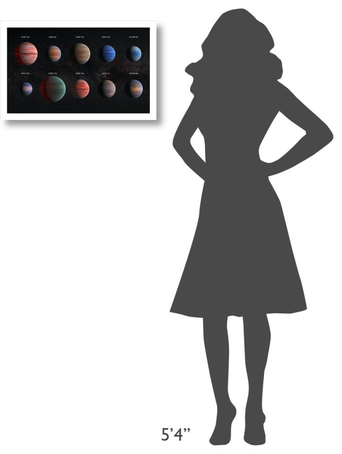 "Artist Impression of Hot Jupiter Exoplanets - Annotated" Paper Art, 24"x15"