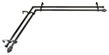 Bud 13/16 inch Double Corner Window Curtain Rod, Black, 48-84"