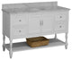 Beverly 60" Bath Vanity, White, Carrara Marble, Single Vanity