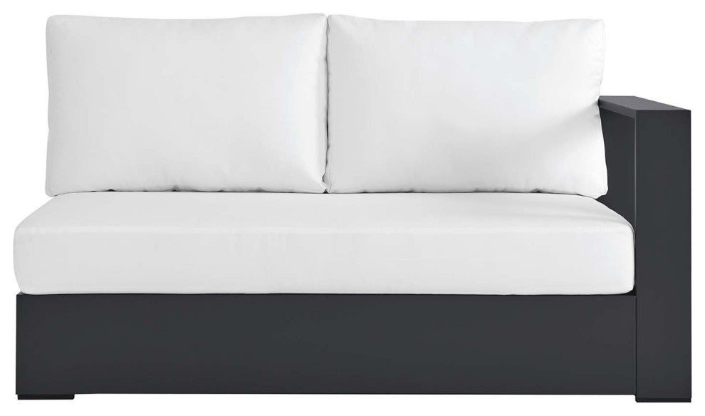 Tahoe Outdoor Patio Powder-Coated Aluminum Modular Right-Facing Loveseat - Gray