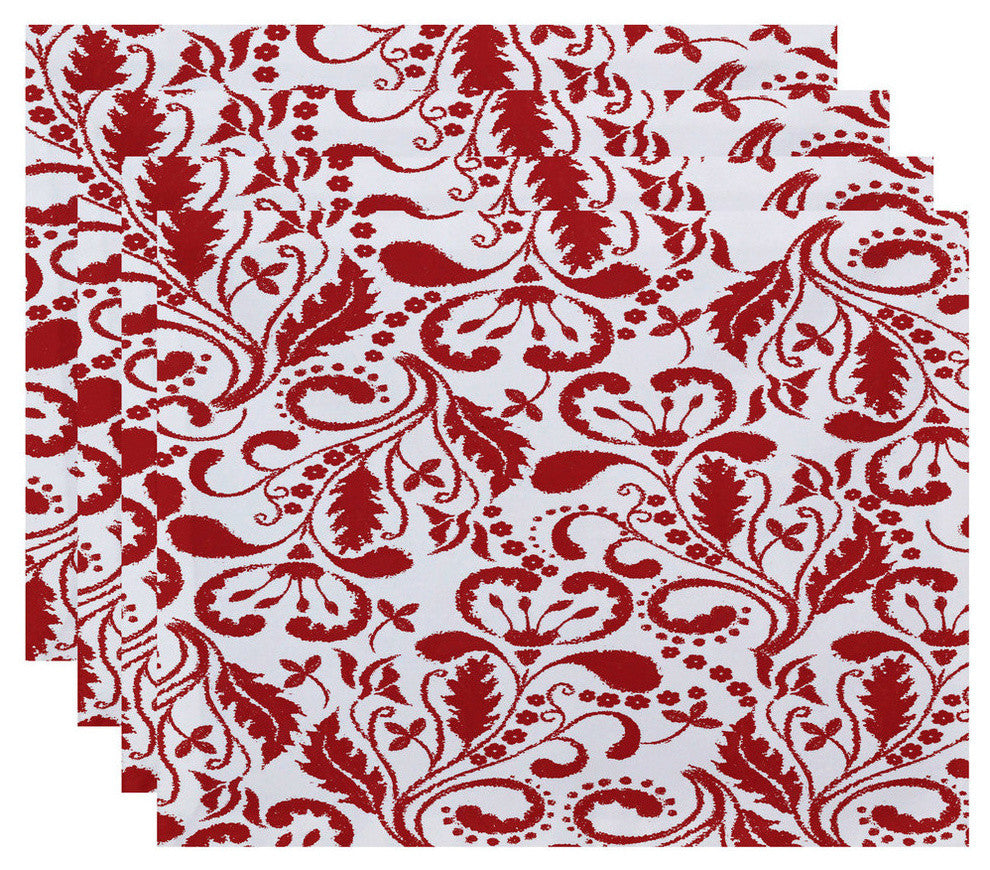 Aurora, Floral Print Placemat, Coral