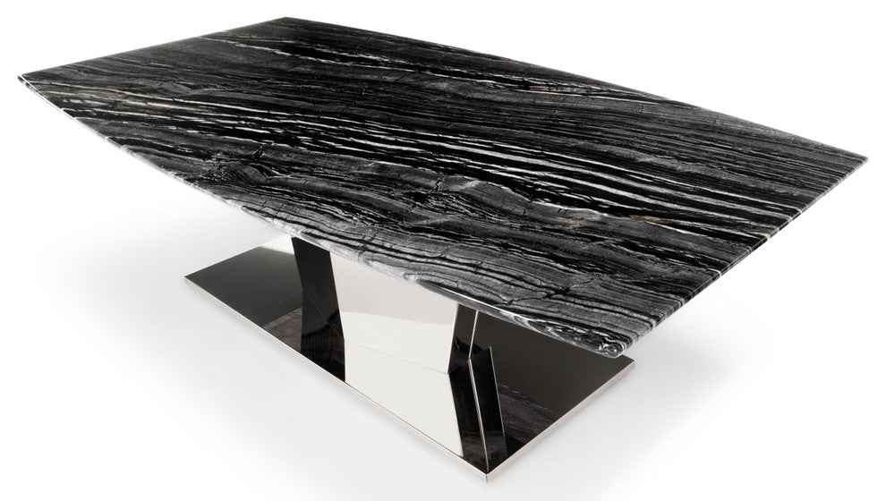 Black and White Marble Brushed Stainless Steel Sirah Coffee Table