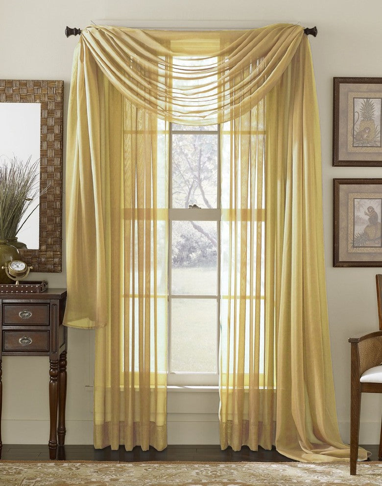 Sheer Voile 216" Long Window Scarf Swag