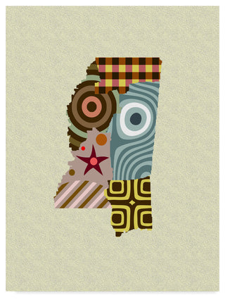 Lanre Adefioye 'Mississippi State Map' Canvas Art, 32"x24"