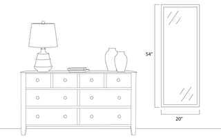 Ellis Framed Wall Mirror, Satin Nickel, 20"x54"
