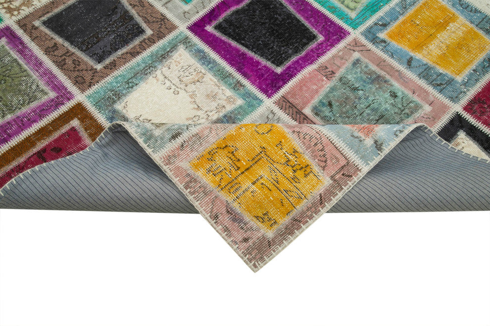 Rug N Carpet - Hand-Knotted Anatolian 6' 7" x 9' 2" Rustic Patchwork Area Rug