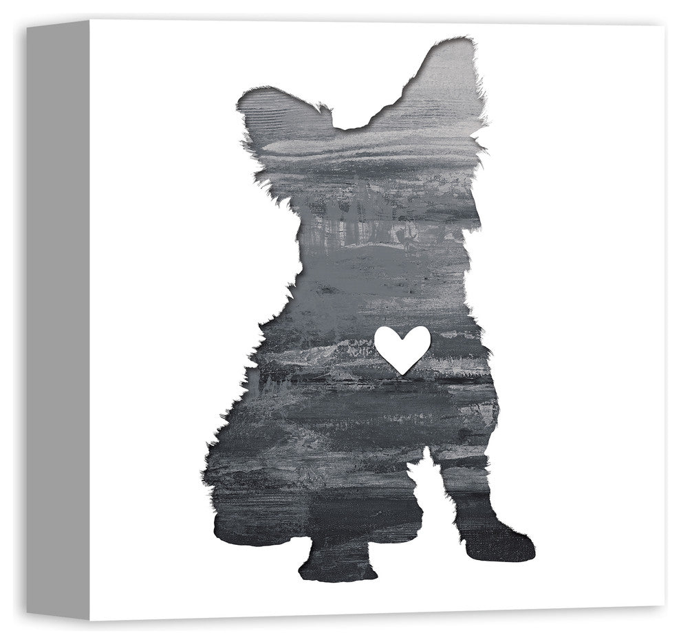 Designs Direct Creative Group Ink Silhouette Yorkie 12x12 Canvas Wall Art