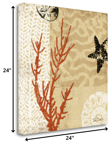 24" Underwater Coral With Starfish and Sandollar 2 Giclee Wrap Canvas Wall Art