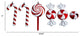 7" Assorted Candy Caneï¿½Holiday Christmas Deluxe Shatterproof Ornament Set of 6