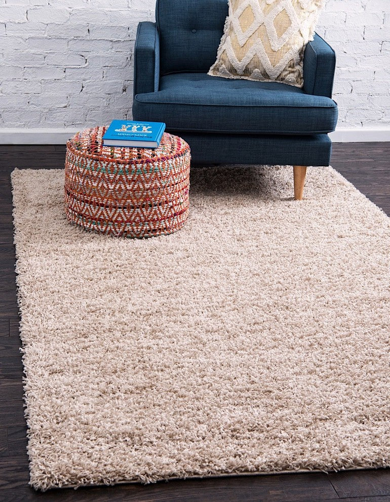 Solid/Striped Sybil 8'2" Square Khaki Area Rug