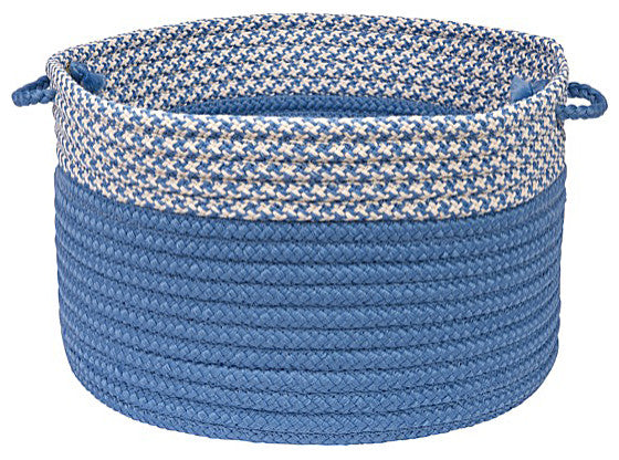 Colonial Mills Basket Houndstooth Dipped Basket Blue Ice Round