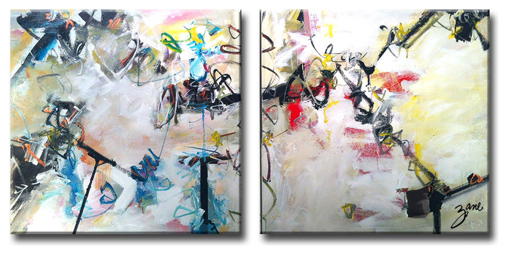 Abstact XIII, Canvas Wall Art, 30"x30"x2 2-Panels