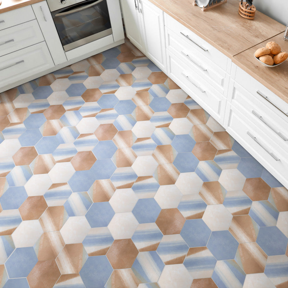 Zahara Hex Deco Mix Porcelain Floor and Wall Tile