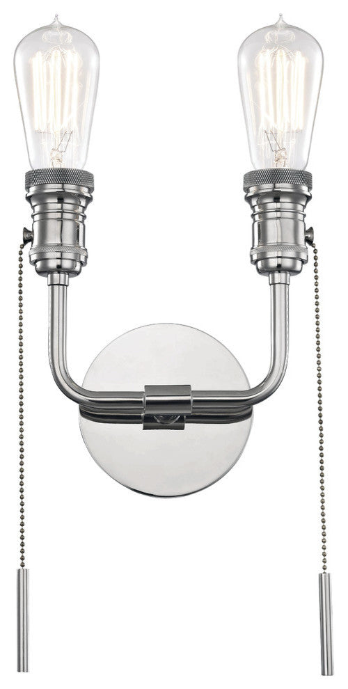 Lexi Two Light Wall Sconce - Polished Nickel Finish
