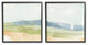 Watercolor Hills Abstract Landscape Blue Green Brown Tones,17 x 17