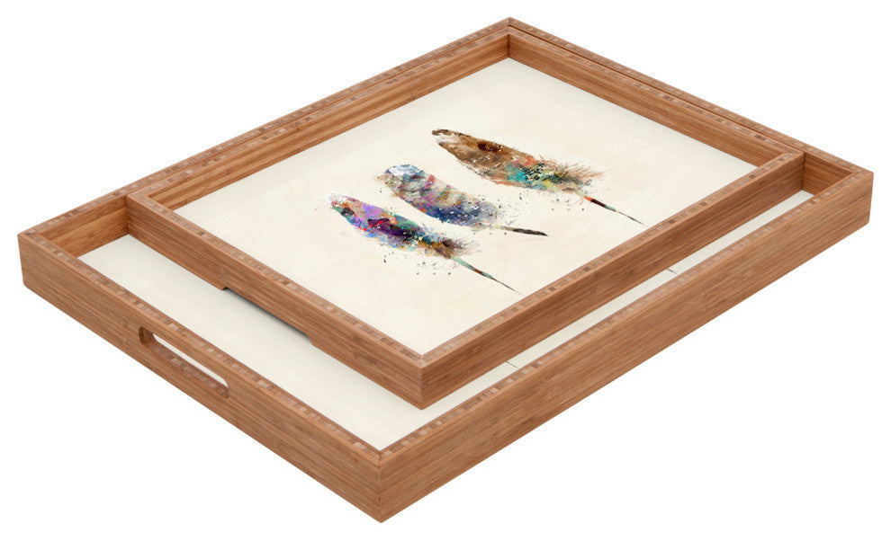 Deny Designs Brian Buckley Free Feathers Rectangular Tray