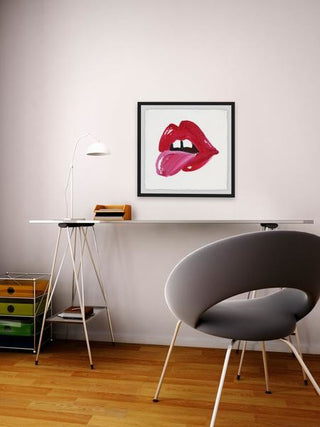 "Raspberry Tongue" Framed Painting Print, 24"x24"