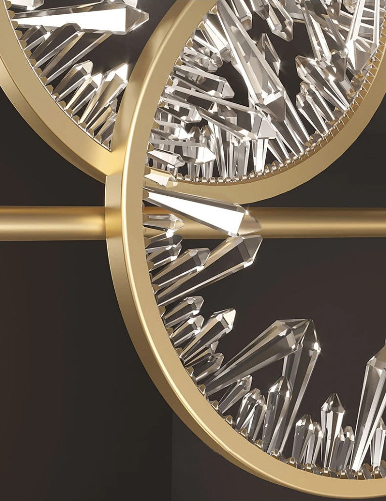 Tielt | Broken Glass Design Crystal Rings Hanging LED Art Chandelier, B-Style