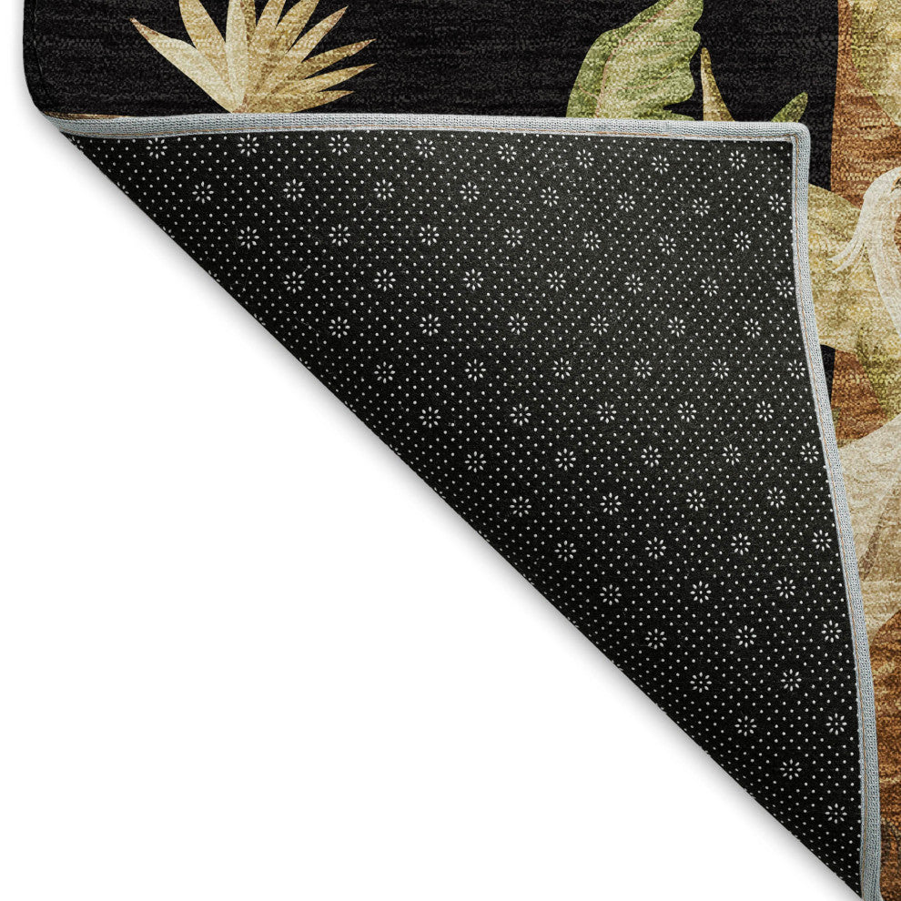 Addison Premium Washable Mayfield AMF203 Black 5' x 7'6" Rug