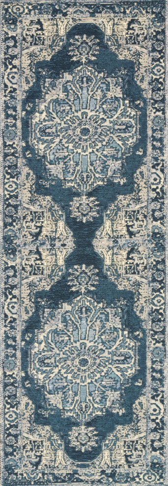 Mika In/out Area Rug by Loloi, Dk Blue/Dk Blue, 1'6"x1'6" Sample Swatch