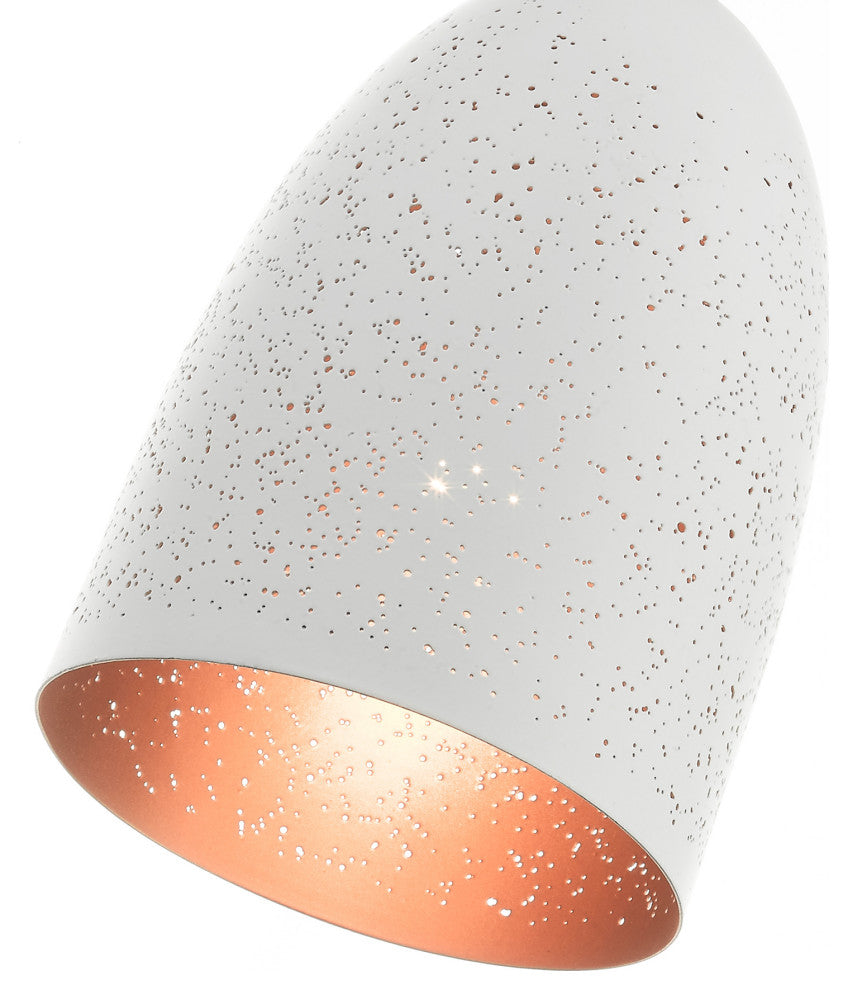 Livex Lighting Arlington 1 Light White, Brushed Nickel Accents Petite Pendant