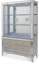 AICO Michael Amini Hollywood Swank Curio With Drawers, Pearl Caviar