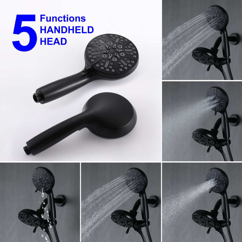 Wellfor Shower Faucet, 4.72" Large Face Handheld Shower Head