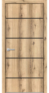 Solid French Door 24 x 96 | Planum 0015 Oak with| Bathroom
