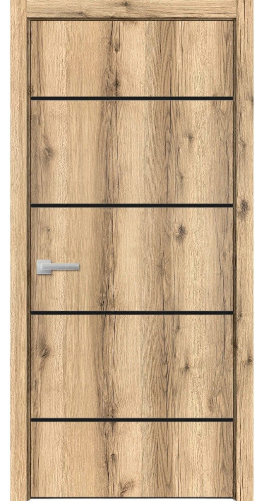 Solid French Door 24 x 96 | Planum 0015 Oak with| Bathroom