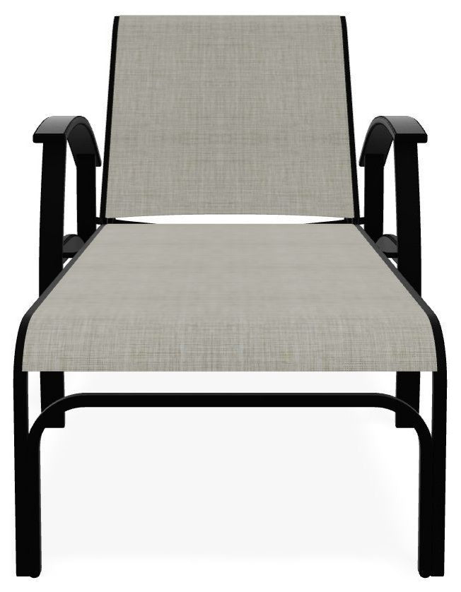 Belle Isle Sling 4-Position Outdoor Chaise Lounge, Ella/Black