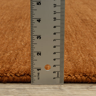 Apollo Heathered Solid Rust Hand-Made Wool Area Rug 6' x 9'