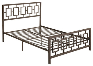 GDF Studio Dawn Modern Queen Low-Profile Geometric Platform Bed Frame, Hammered