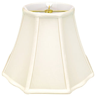 Royal Designs Flare Bottom Outside Corner Scalloped Basic Lamp Shade, Beige, White