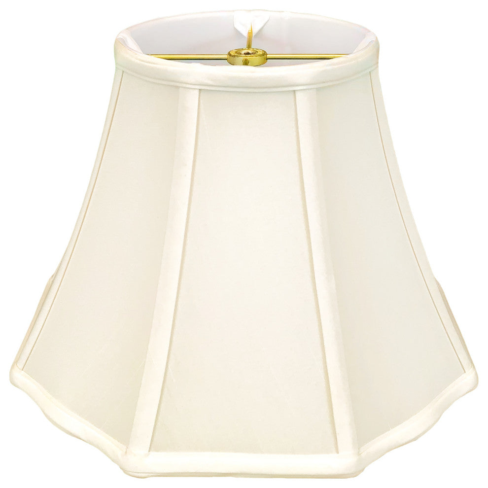 Royal Designs Flare Bottom Outside Corner Scalloped Basic Lamp Shade, Beige, White