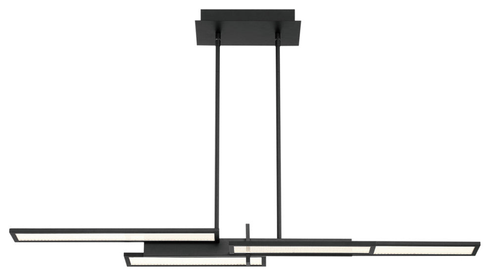 1 Light Contemporary Large Chandeliers, Matte Black