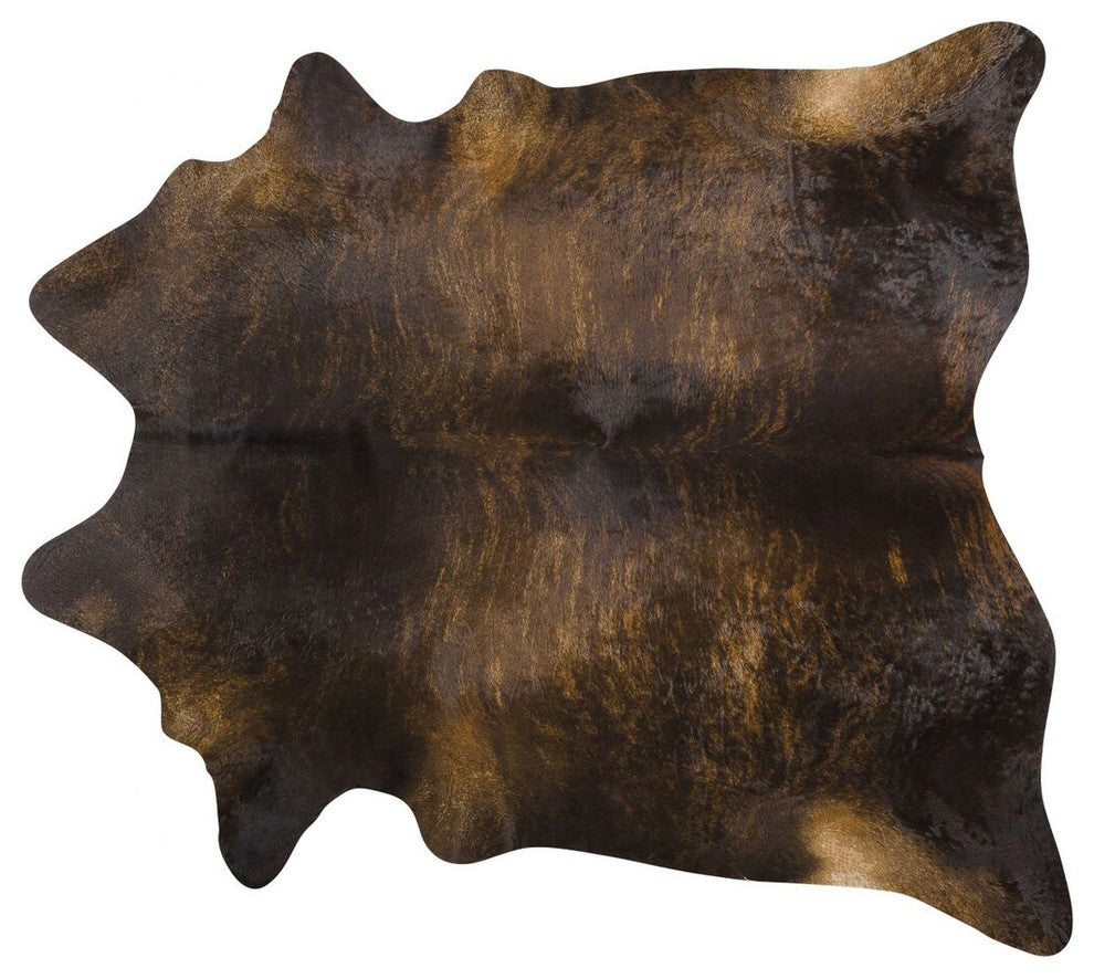 Dark Brindle Brazilian Cowhide Rug, X Large