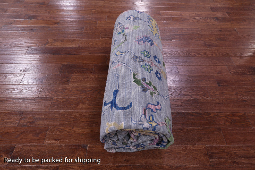 10' 3" X 14' 4" Hand-Knotted Turkish Oushak Wool Rug - Q15950