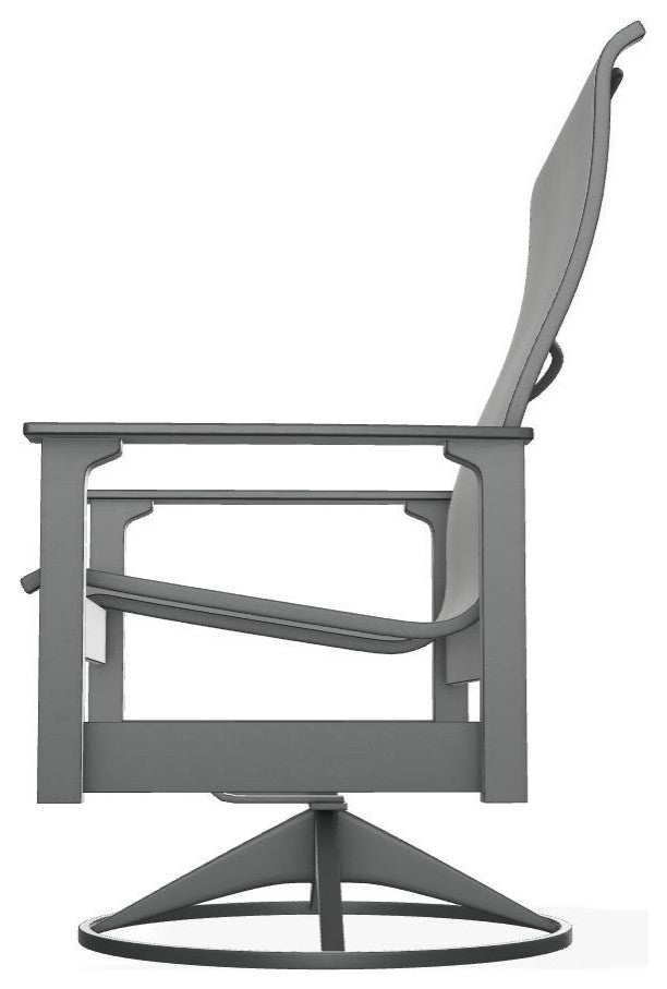 Leeward Sling Outdoor Swivel Rocker, Alloy/Graphite