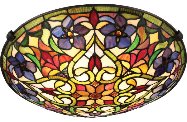 Quoizel TFVT1617VB Two Light Flush Mount Violets Vintage Bronze