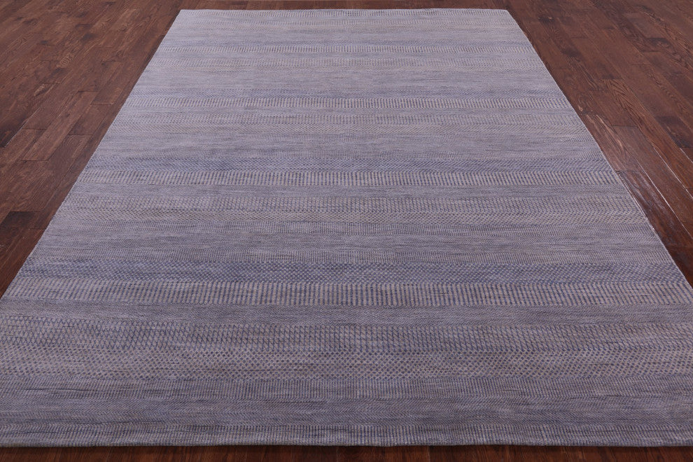 8' 1" X 10' 2" Savannah Grass Wool and Silk Hand Knotted Rug Q11957